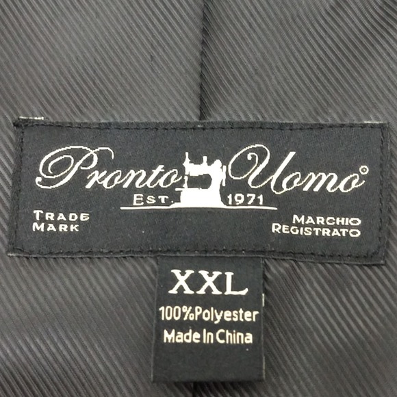 Mens XXL Charcoal Gray Blazer Jacket 2-Button Front & Inner Pockets Pronto Uomo - Picture 5 of 6